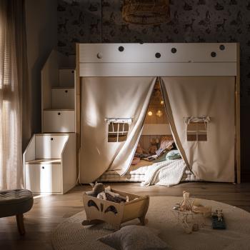 Preview: Funflex Hochbett mit Treppe – Doppelbett